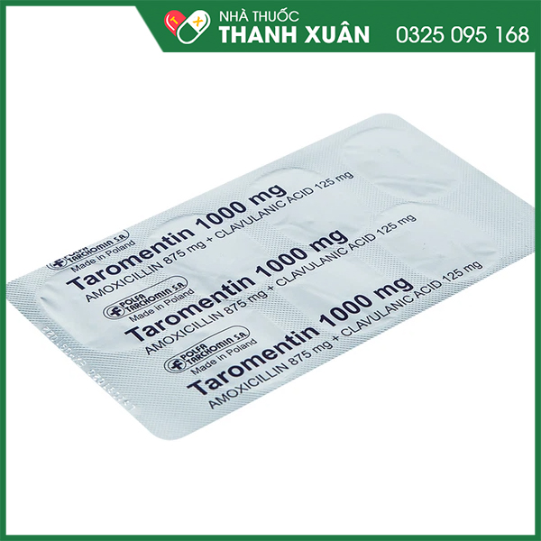 Taromentin 1000mg điều trị trường hợp nhiễm trùng